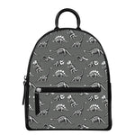 Dinosaur Fossil Pattern Print Leather Backpack