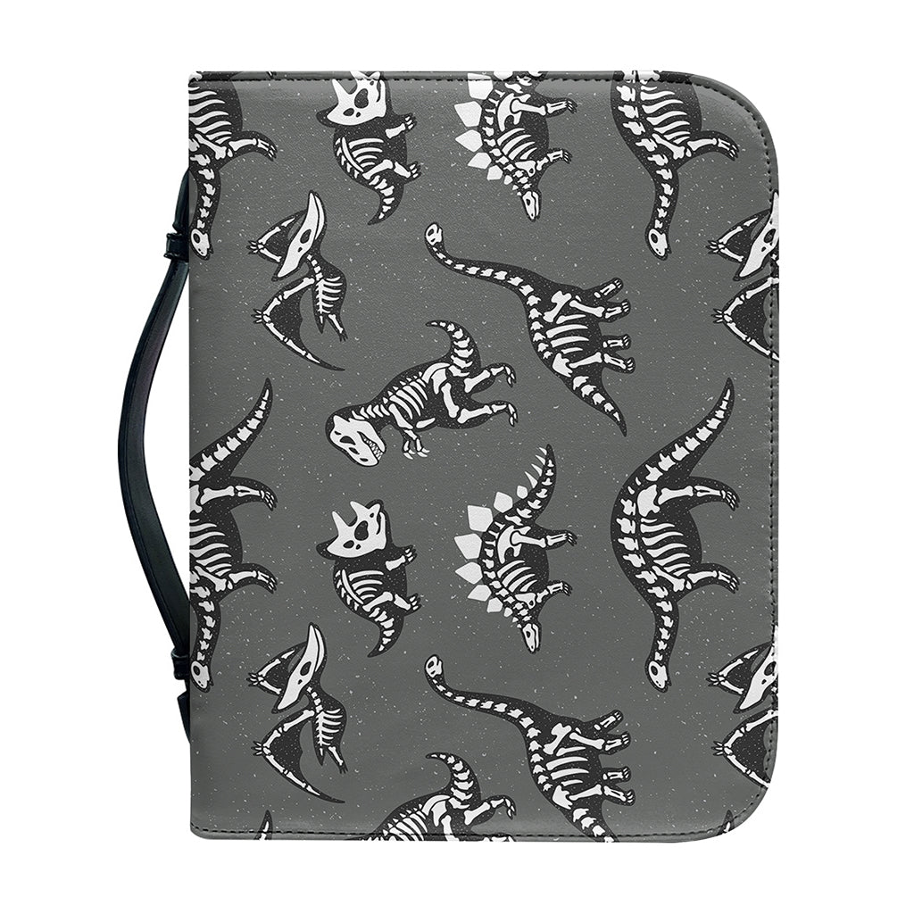 Dinosaur Fossil Pattern Print Leather Bible Cover