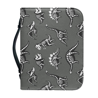 Dinosaur Fossil Pattern Print Leather Bible Cover