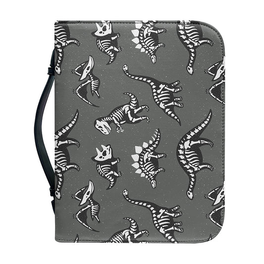 Dinosaur Fossil Pattern Print Leather Bible Cover
