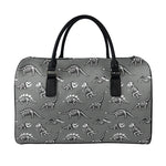 Dinosaur Fossil Pattern Print Leather Duffle Bag