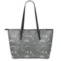 Dinosaur Fossil Pattern Print Leather Tote Bag With Zipper