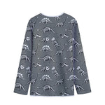 Dinosaur Fossil Pattern Print Long Sleeve Short Coat