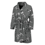 Dinosaur Fossil Pattern Print Men's Bathrobe