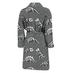 Dinosaur Fossil Pattern Print Men's Bathrobe