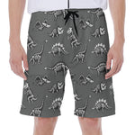 Dinosaur Fossil Pattern Print Men's Beach Shorts