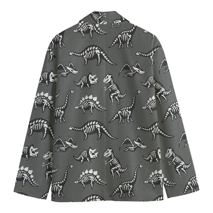 Dinosaur Fossil Pattern Print Men's Blazer