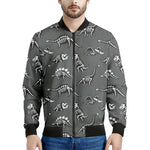 Dinosaur Fossil Pattern Print Men's Bomber Jacket