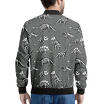 Dinosaur Fossil Pattern Print Men's Bomber Jacket