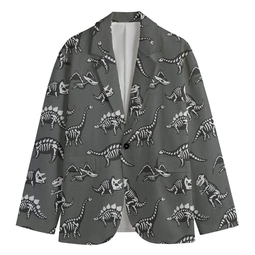Dinosaur Fossil Pattern Print Men's Cotton Blazer