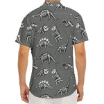 Dinosaur Fossil Pattern Print Men's Deep V-Neck Shirt