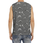Dinosaur Fossil Pattern Print Men's Fitness Tank Top