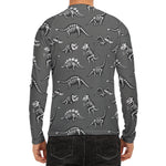 Dinosaur Fossil Pattern Print Men's Long Sleeve Rash Guard
