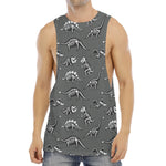 Dinosaur Fossil Pattern Print Men's Muscle Tank Top
