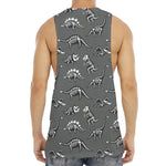 Dinosaur Fossil Pattern Print Men's Muscle Tank Top