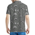 Dinosaur Fossil Pattern Print Men's Polo Shirt