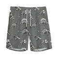 Dinosaur Fossil Pattern Print Men's Athletic Shorts