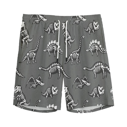 Dinosaur Fossil Pattern Print Men's Sports Shorts