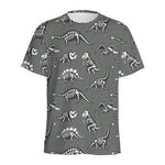 Dinosaur Fossil Pattern Print Men's Sports T-Shirt