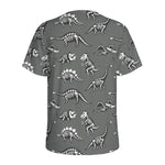 Dinosaur Fossil Pattern Print Men's Sports T-Shirt
