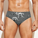 Dinosaur Fossil Pattern Print Men's Swim Briefs