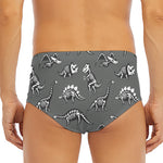 Dinosaur Fossil Pattern Print Men's Triangle Swim Briefs