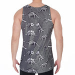 Dinosaur Fossil Pattern Print Men's Velvet Tank Top