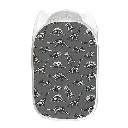 Dinosaur Fossil Pattern Print Mesh Laundry Hamper