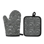 Dinosaur Fossil Pattern Print Oven Mitt And Pot Holder Set