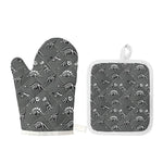 Dinosaur Fossil Pattern Print Oven Mitt And Pot Holder Set