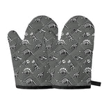 Dinosaur Fossil Pattern Print Oven Mitts