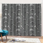 Dinosaur Fossil Pattern Print Pencil Pleat Curtains