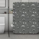 Dinosaur Fossil Pattern Print Polyester Shower Curtain