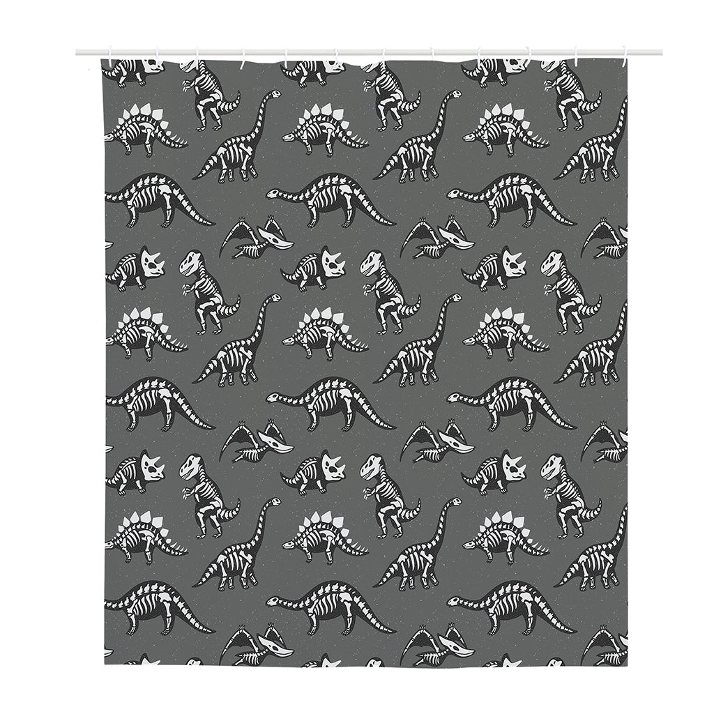 Dinosaur Fossil Pattern Print Polyester Shower Curtain