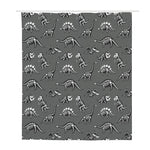 Dinosaur Fossil Pattern Print Polyester Shower Curtain