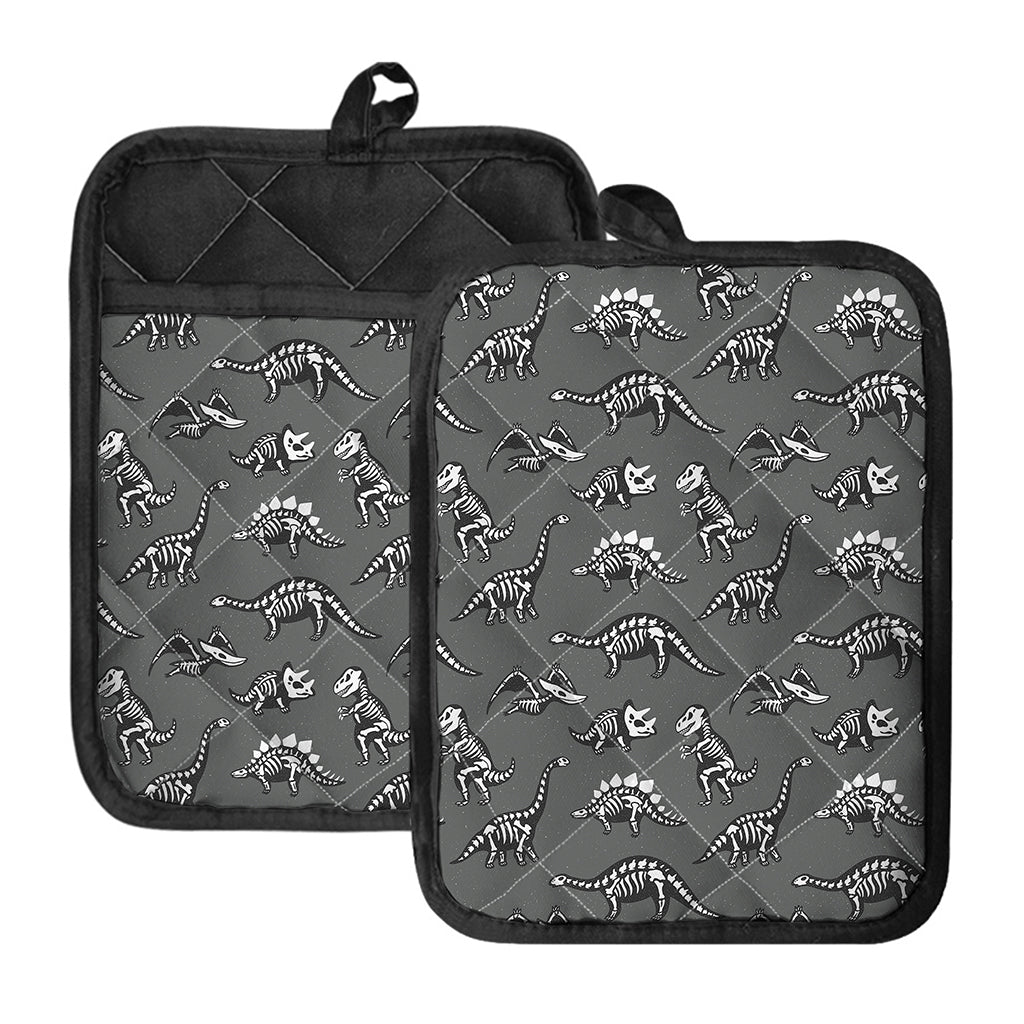 Dinosaur Fossil Pattern Print Pot Holders With Pocket