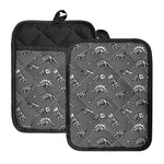 Dinosaur Fossil Pattern Print Pot Holders With Pocket