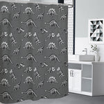 Dinosaur Fossil Pattern Print Premium Shower Curtain