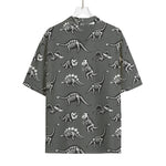 Dinosaur Fossil Pattern Print Rayon Hawaiian Shirt