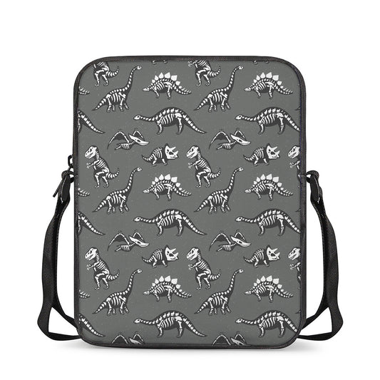 Dinosaur Fossil Pattern Print Rectangular Crossbody Bag