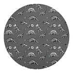 Dinosaur Fossil Pattern Print Round Blanket