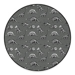 Dinosaur Fossil Pattern Print Round Floor Mat