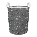 Dinosaur Fossil Pattern Print Round Laundry Basket