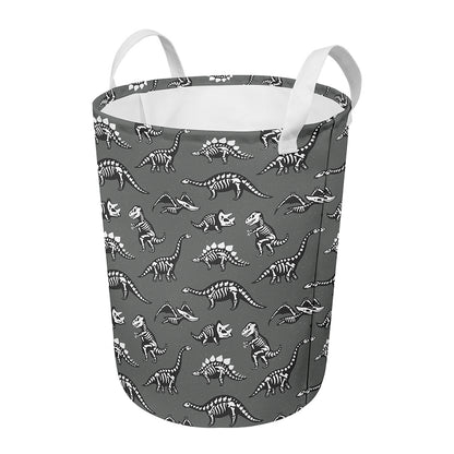 Dinosaur Fossil Pattern Print Round Laundry Basket