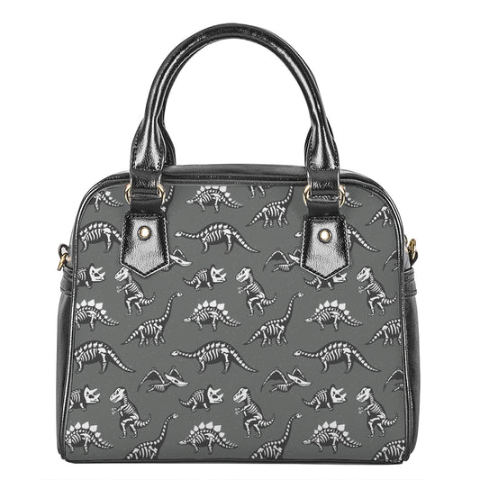 Dinosaur Fossil Pattern Print Shoulder Handbag