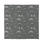 Dinosaur Fossil Pattern Print Silk Bandana