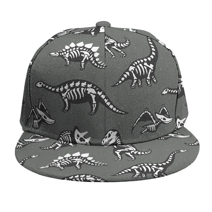 Dinosaur Fossil Pattern Print Snapback Cap