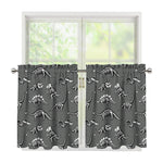 Dinosaur Fossil Pattern Print Tier Curtains