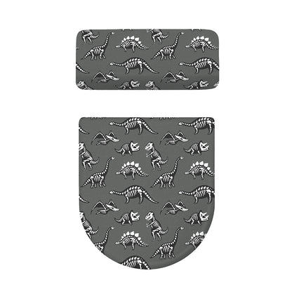 Dinosaur Fossil Pattern Print Toilet Lid And Tank Cover Set