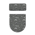 Dinosaur Fossil Pattern Print Toilet Lid And Tank Cover Set